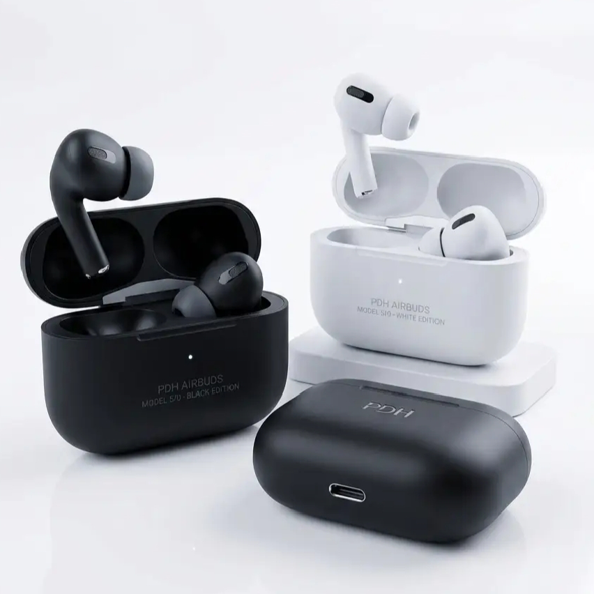 Black Long-Lasting Battery With Fast Charge 2 Airpods (White)