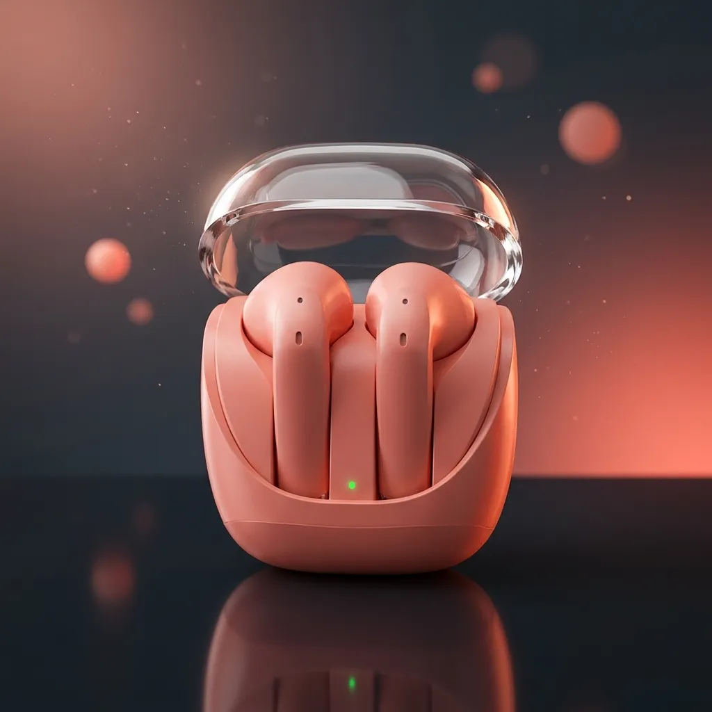 [19 in Stock] Pink Long-Lasting Battery With Fast Charge Earbuds With Bluetooth 5.2