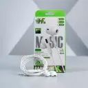 Stereo Earphones White With Hi-Fi Bass Sound Extra Bass