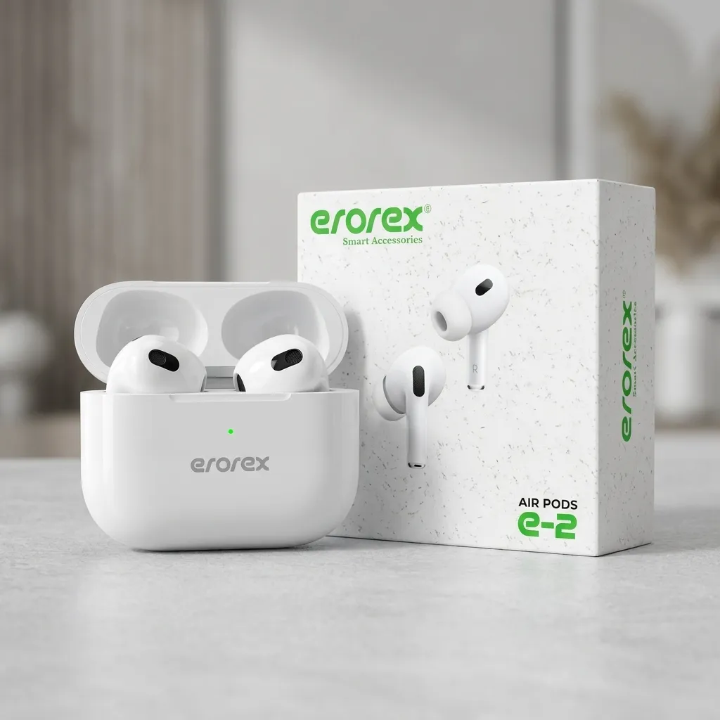 [25 in Stock] Erorex AirPods E-2 Wireless Earbuds with Magnetic Charging Case