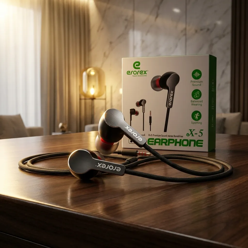[100 in Stock] Premium Sound X-5 Earphones Black Red Balanced Multicolor