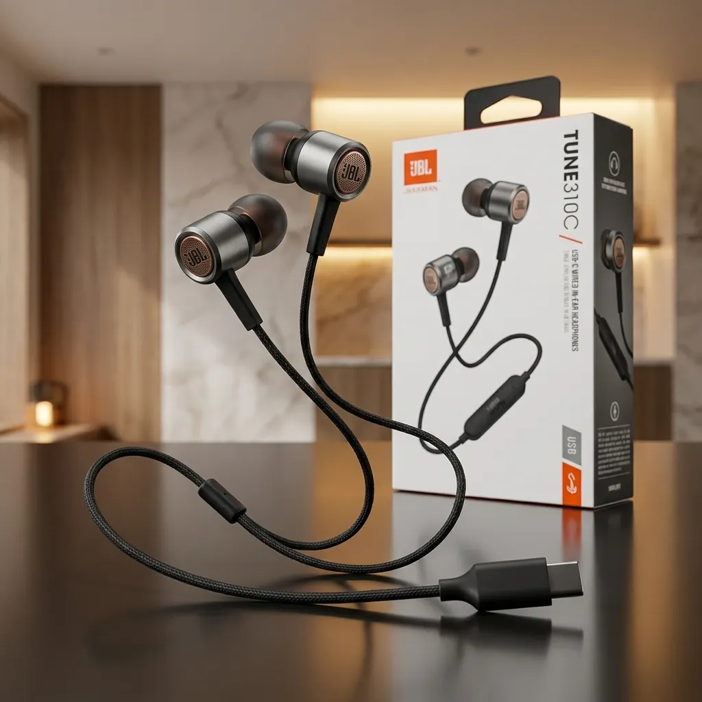 [4 in Stock] JBL Tune 310C USB-C Wired Earphones with Mic | Pure Bass Sound & Remote Control