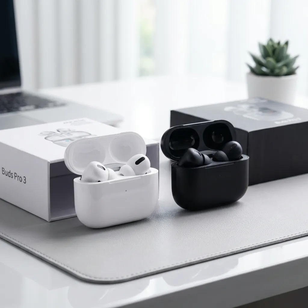 Buds Pro 3 ANC Wireless Bluetooth Earbuds | Touch Control, Triple Mic & Type-C Charging – White (White)
