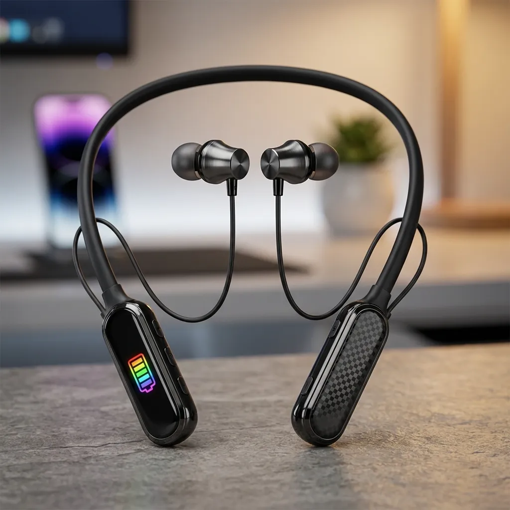 [10 in Stock] Oteam SA-123 Wireless Neckband Earphones | Bluetooth Stereo Magnetic Earbuds – 48H Battery