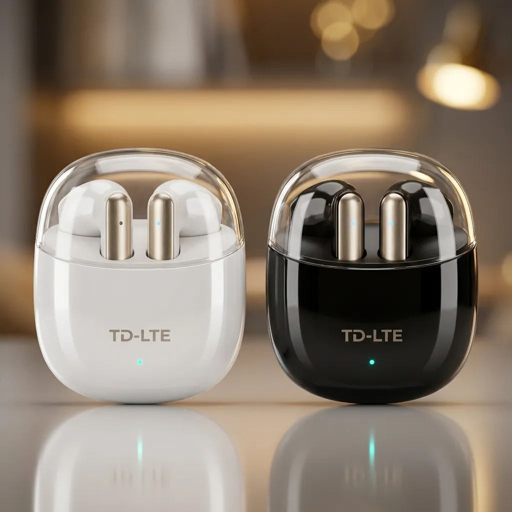 TD-LTE Wireless Earbuds BT 5.4 | ENC Noise Cancellation, Smart Touch & Charging Case (White)