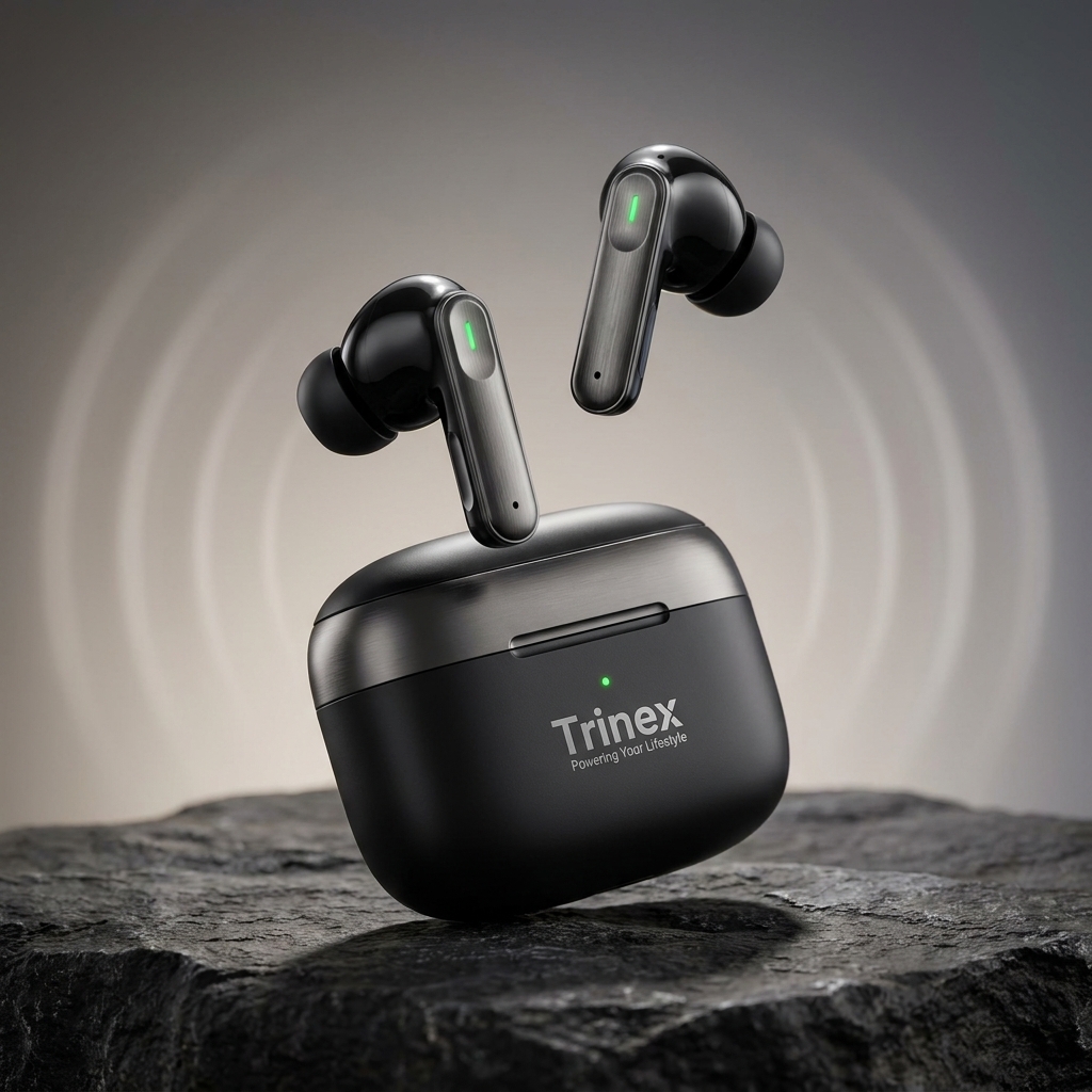[100 in Stock] Trinex Power AirPods Smart Edition TWS Wireless Earbuds | Bluetooth, Mic & 35H Battery